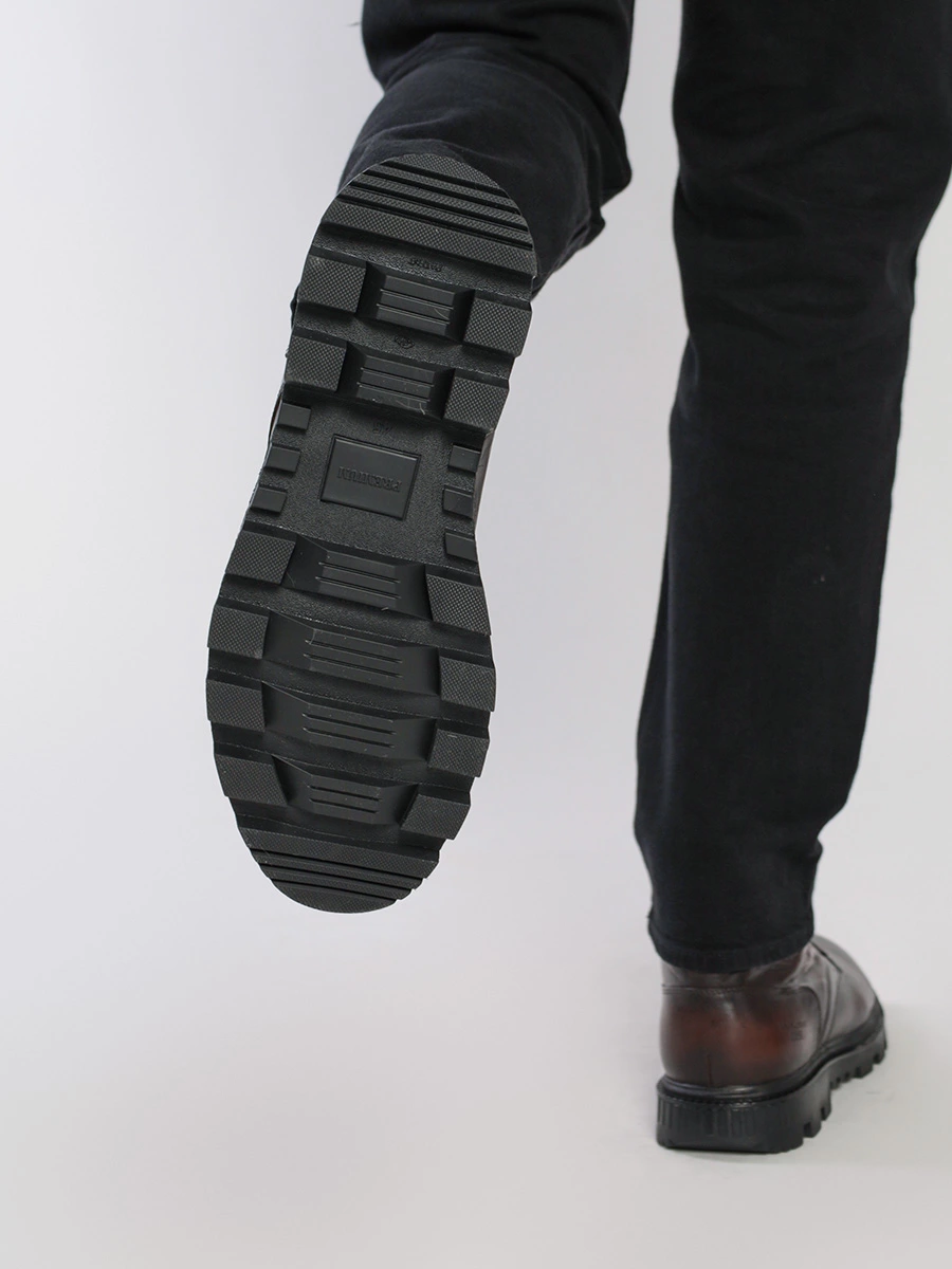 Ботинки-дерби коричневого цвета с молнией и шнуровкой